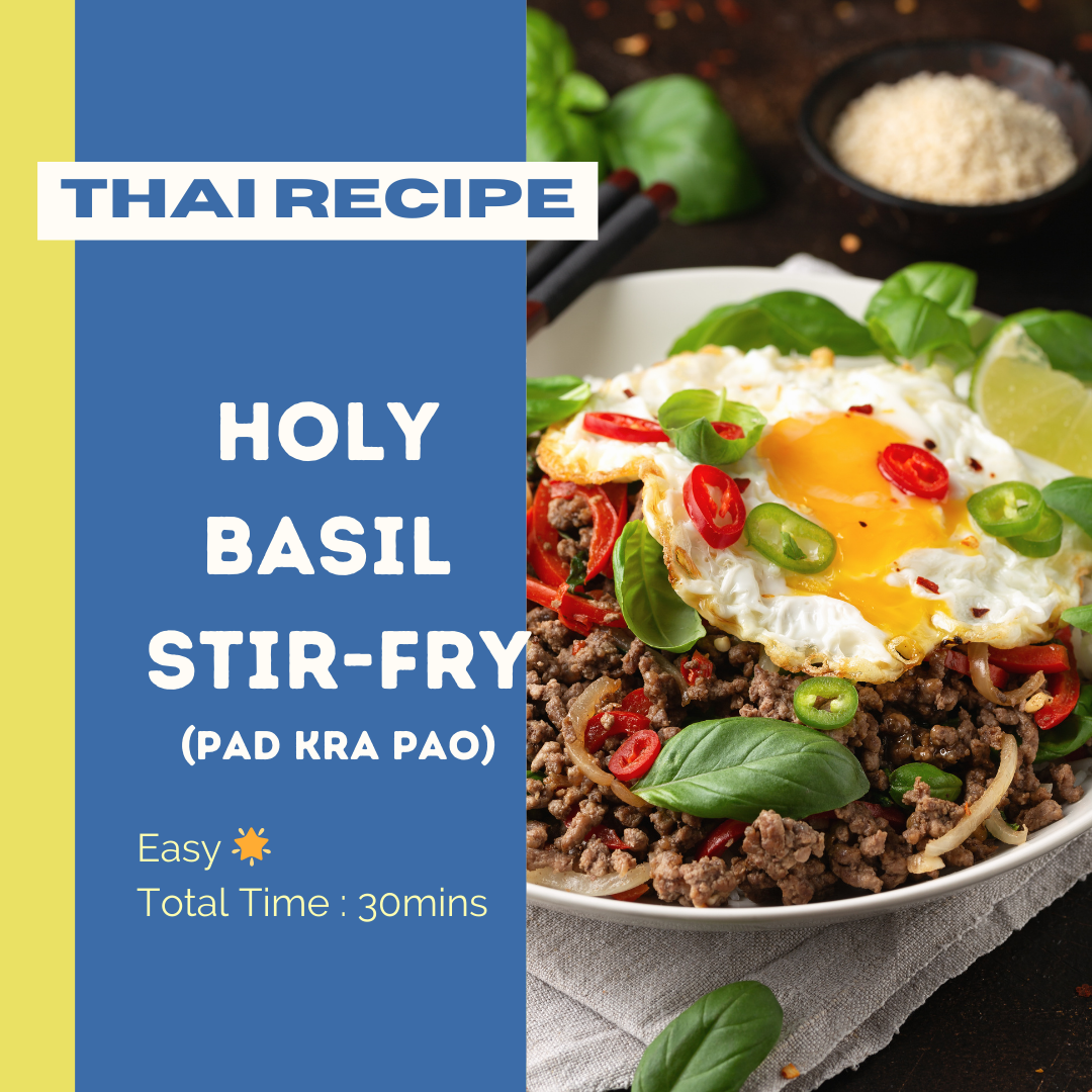 Thai Holy Basil Stir-Fry (Pad Kra Pao) Recipe - EASY ⭐️