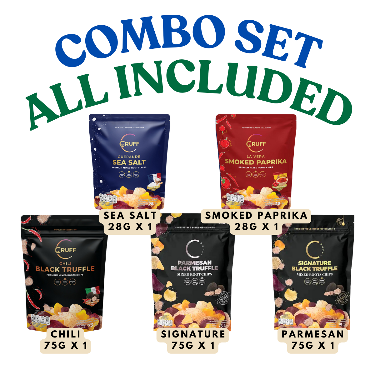 [COMBO - ALL INCLUDED] Cruff Roots Chips MIX Flavours