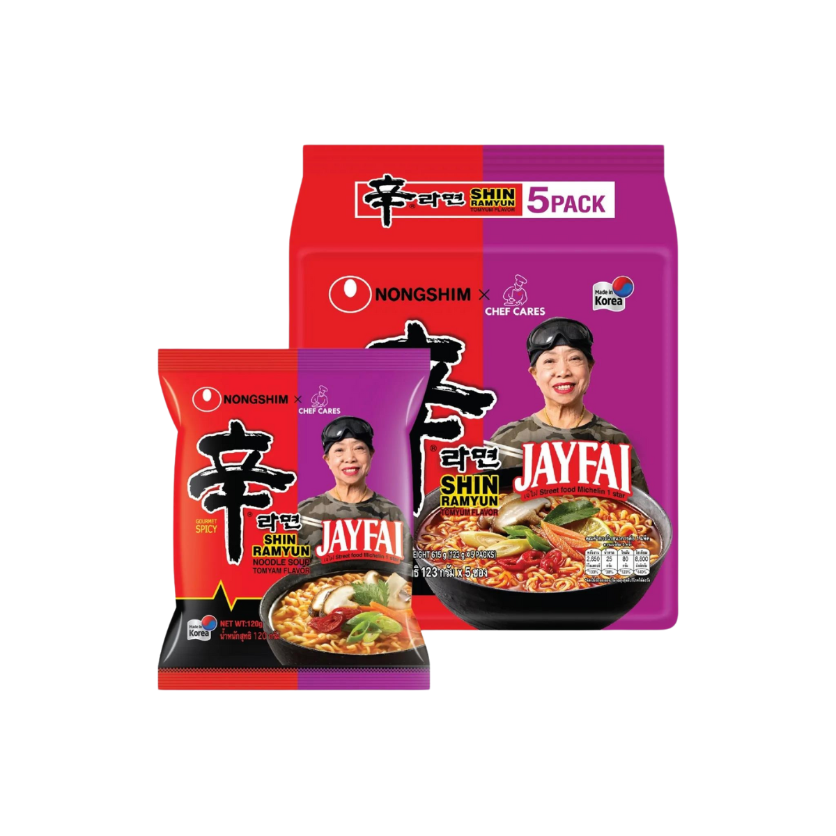 Nongshim Shin Ramyun x Jay Fai Tom Yum Soup Instant Noodles